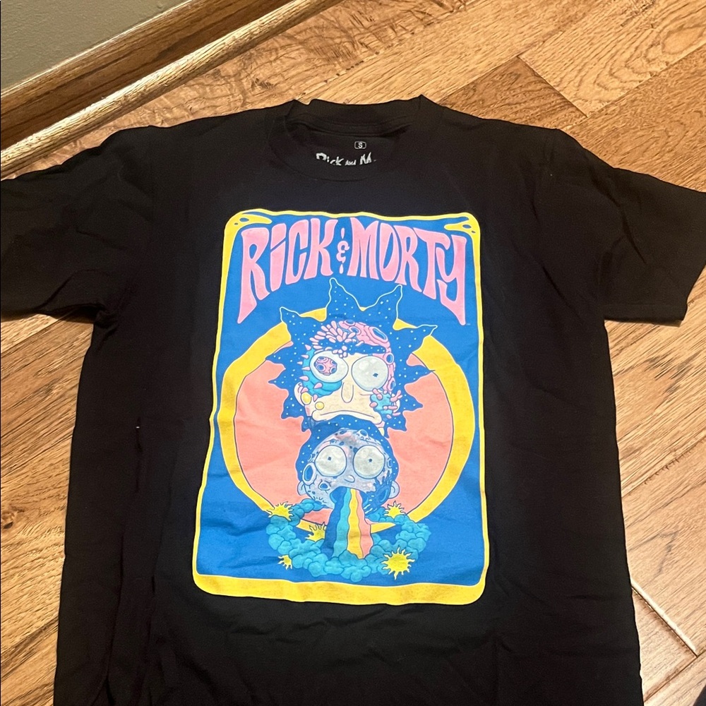 Ripple Junction Rick and Morty Blue and Pink Tee